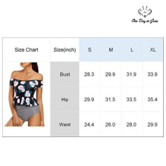 Ferbia High Waist Falbala Bikini Swimsuit Size XL - Picture 2 of 4